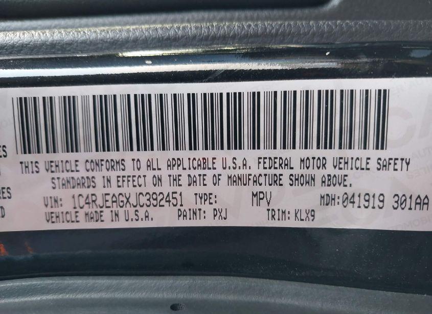 Photo 9 of 2018 Jeep Grand CHEROKEE ALTITUDE 4X2 (VIN 1C4RJEAGXJC392451)