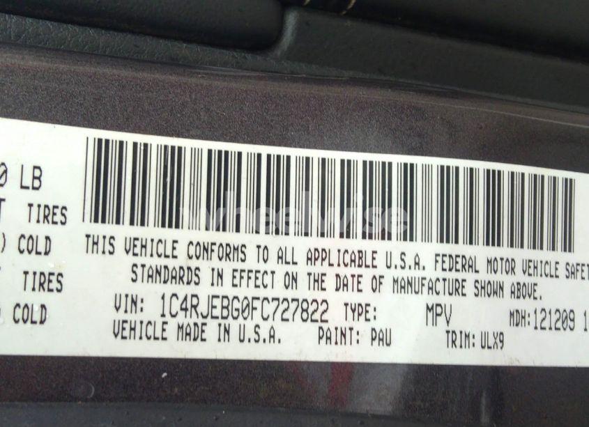 Photo 9 of 2015 Jeep Grand CHEROKEE LIMITED (VIN 1C4RJEBG0FC727822)