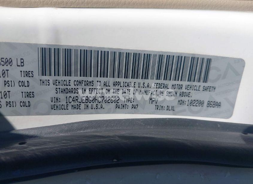 Photo 9 of 2017 Jeep Grand CHEROKEE LIMITED 4X2 (VIN 1C4RJEBG0HC702602)