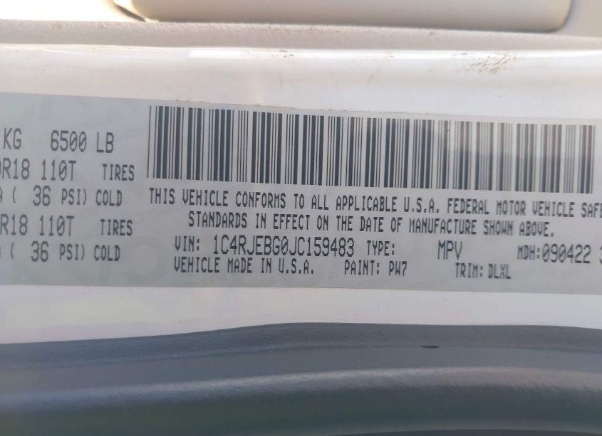 Photo 9 of 2018 Jeep Grand CHEROKEE LIMITED 4X2 (VIN 1C4RJEBG0JC159483)