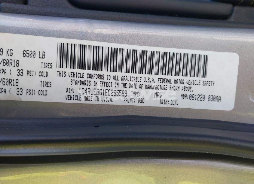 Photo 9 of 2014 Jeep Grand CHEROKEE LIMITED (VIN 1C4RJEBG1EC265589)