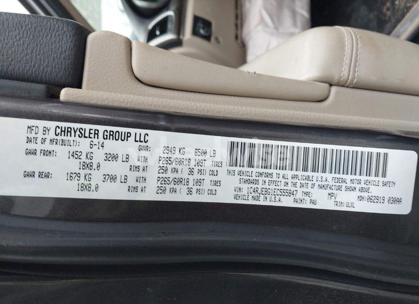 Photo 9 of 2014 Jeep Grand CHEROKEE LIMITED (VIN 1C4RJEBG1EC555847)