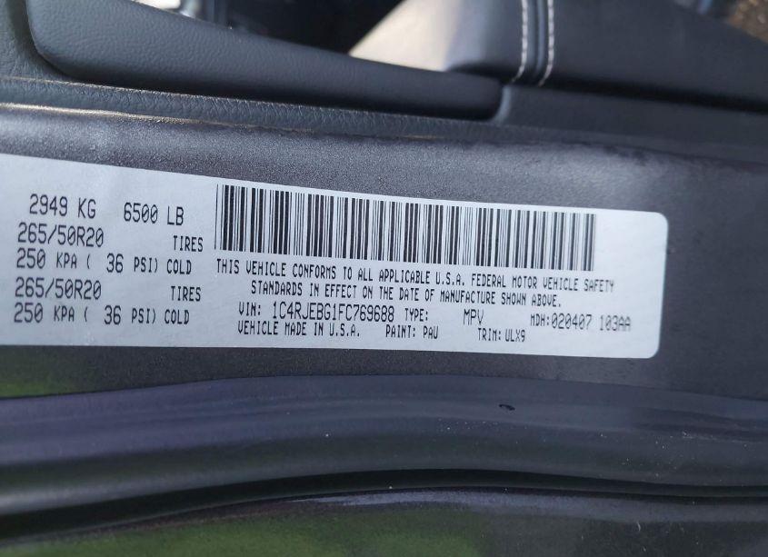 Photo 9 of 2015 Jeep Grand CHEROKEE LIMITED (VIN 1C4RJEBG1FC769688)