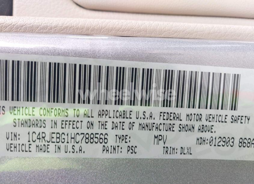 Photo 9 of 2017 Jeep Grand CHEROKEE LIMITED 4X2 (VIN 1C4RJEBG1HC788566)