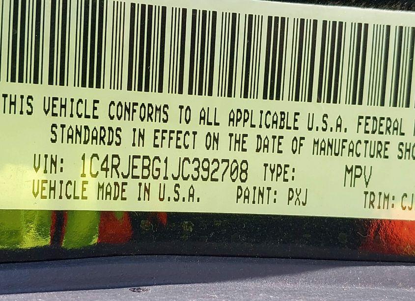 Photo 9 of 2018 Jeep Grand CHEROKEE LIMITED 4X2 (VIN 1C4RJEBG1JC392708)