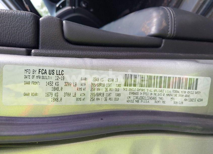 Photo 9 of 2020 Jeep Grand CHEROKEE LIMITED 4X2 (VIN 1C4RJEBG1LC245405)