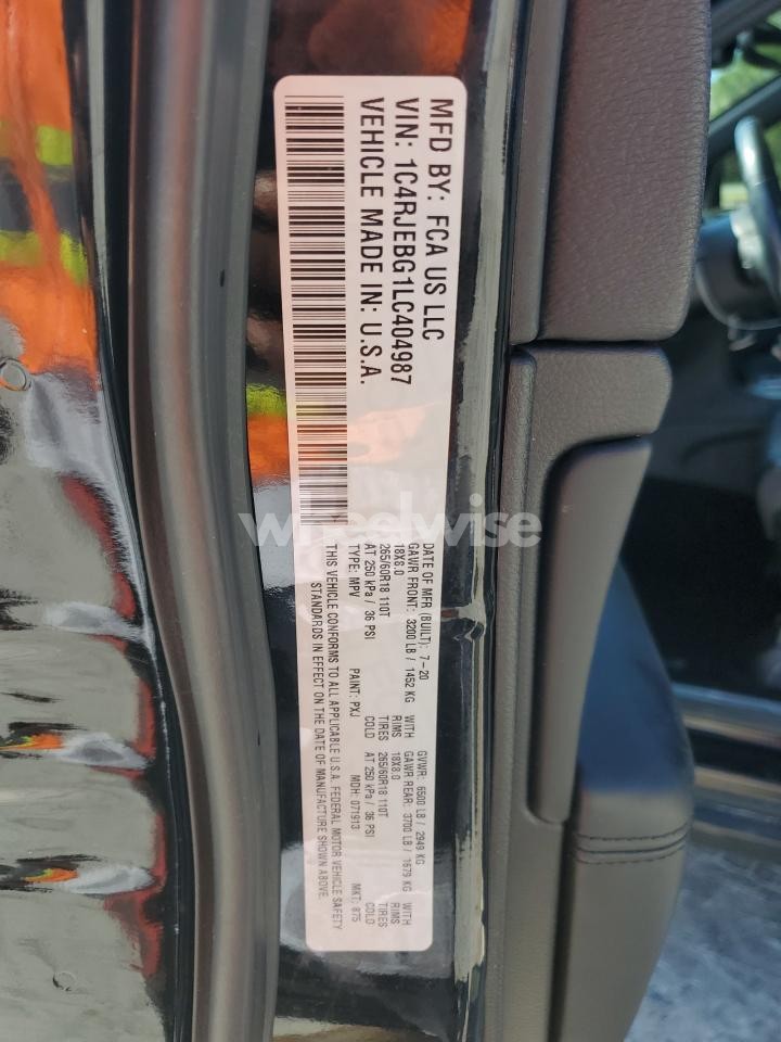 Photo 13 of 2020 JEEP GRAND CHEROKEE LIMITED (VIN 1C4RJEBG1LC404987)