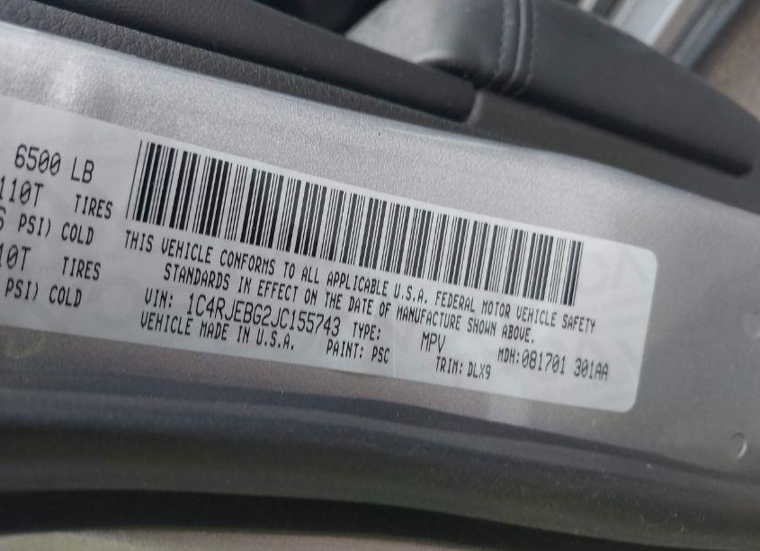 Photo 9 of 2018 Jeep Grand CHEROKEE LIMITED 4X2 (VIN 1C4RJEBG2JC155743)