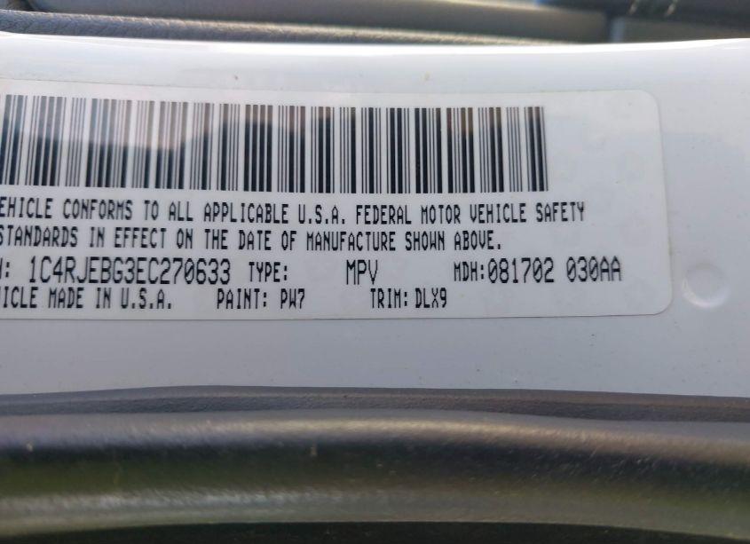 Photo 9 of 2014 Jeep Grand CHEROKEE LIMITED (VIN 1C4RJEBG3EC270633)