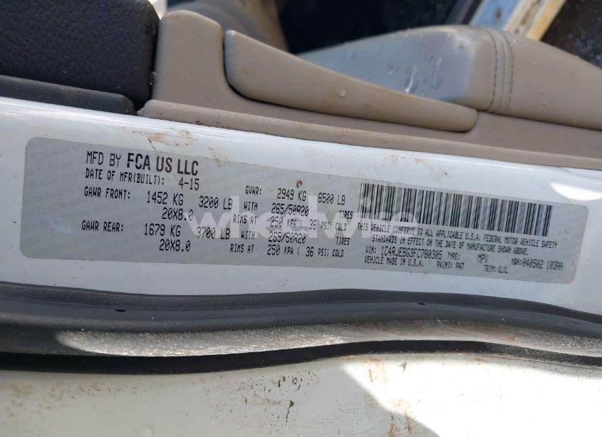 Photo 9 of 2015 Jeep Grand CHEROKEE LIMITED (VIN 1C4RJEBG3FC780305)