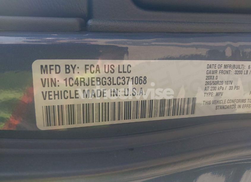 Photo 9 of 2020 Jeep Grand CHEROKEE LIMITED X 4X2 (VIN 1C4RJEBG3LC371068)