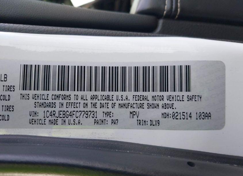 Photo 9 of 2015 Jeep Grand CHEROKEE LIMITED (VIN 1C4RJEBG4FC779731)