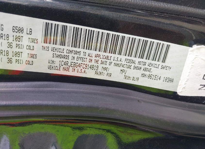 Photo 9 of 2015 Jeep Grand CHEROKEE LIMITED (VIN 1C4RJEBG4FC914819)