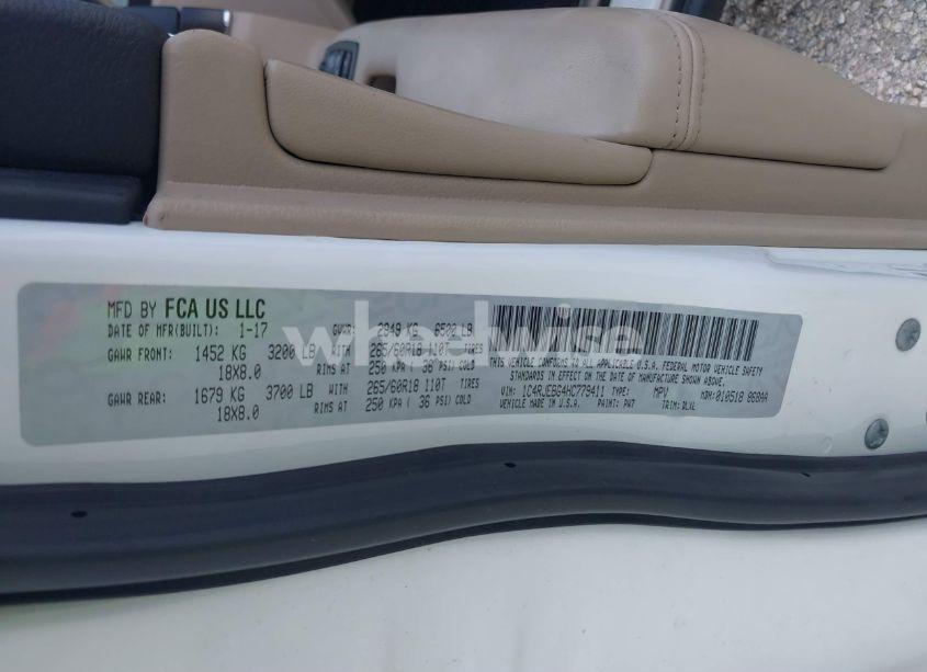 Photo 9 of 2017 Jeep Grand CHEROKEE LIMITED 4X2 (VIN 1C4RJEBG4HC779411)