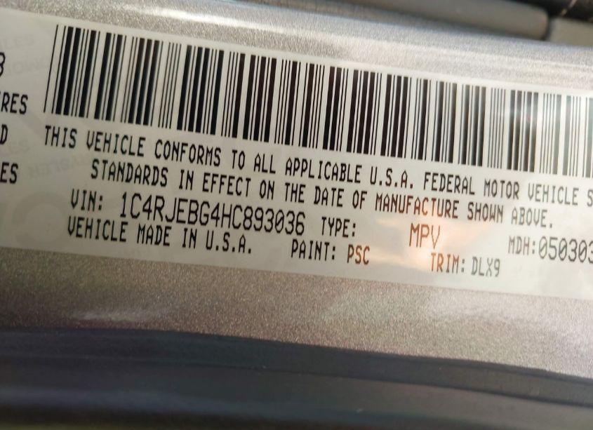 Photo 9 of 2017 Jeep Grand CHEROKEE LIMITED 4X2 (VIN 1C4RJEBG4HC893036)