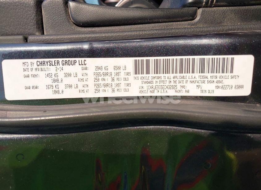 Photo 9 of 2014 Jeep Grand CHEROKEE LIMITED (VIN 1C4RJEBG5EC432925)