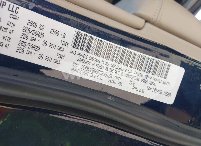 Photo 9 of 2015 Jeep Grand CHEROKEE LIMITED (VIN 1C4RJEBG5FC635136)