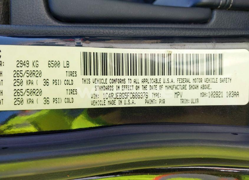 Photo 9 of 2015 Jeep Grand CHEROKEE LIMITED (VIN 1C4RJEBG5FC686376)