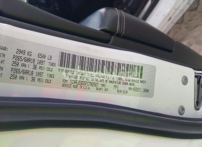 Photo 9 of 2015 Jeep Grand CHEROKEE LIMITED (VIN 1C4RJEBG5FC792567)