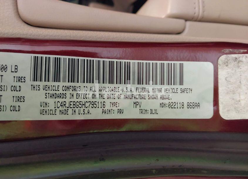 Photo 9 of 2017 Jeep Grand CHEROKEE LIMITED 4X2 (VIN 1C4RJEBG5HC795116)