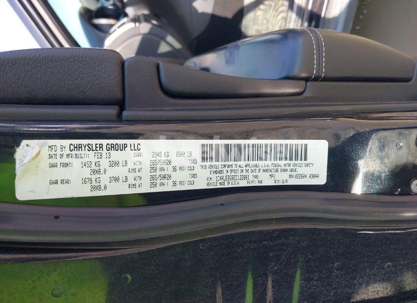 Photo 9 of 2014 Jeep Grand CHEROKEE LIMITED (VIN 1C4RJEBG6EC122881)