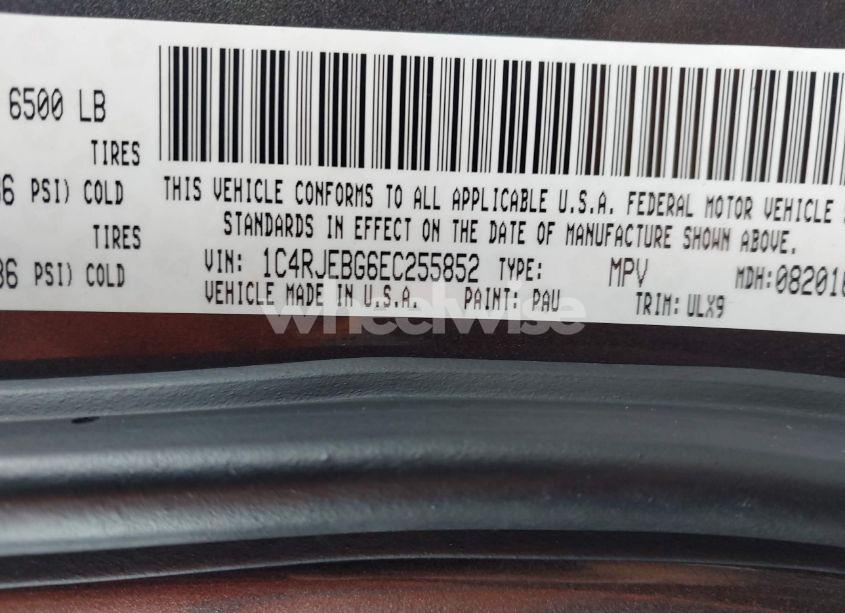 Photo 9 of 2014 Jeep Grand CHEROKEE LIMITED (VIN 1C4RJEBG6EC255852)