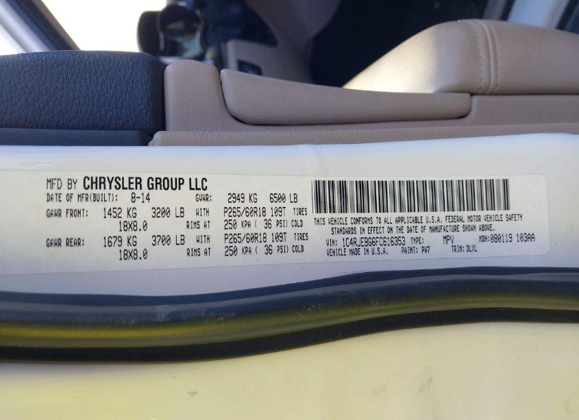 Photo 9 of 2015 Jeep Grand CHEROKEE LIMITED (VIN 1C4RJEBG6FC616353)