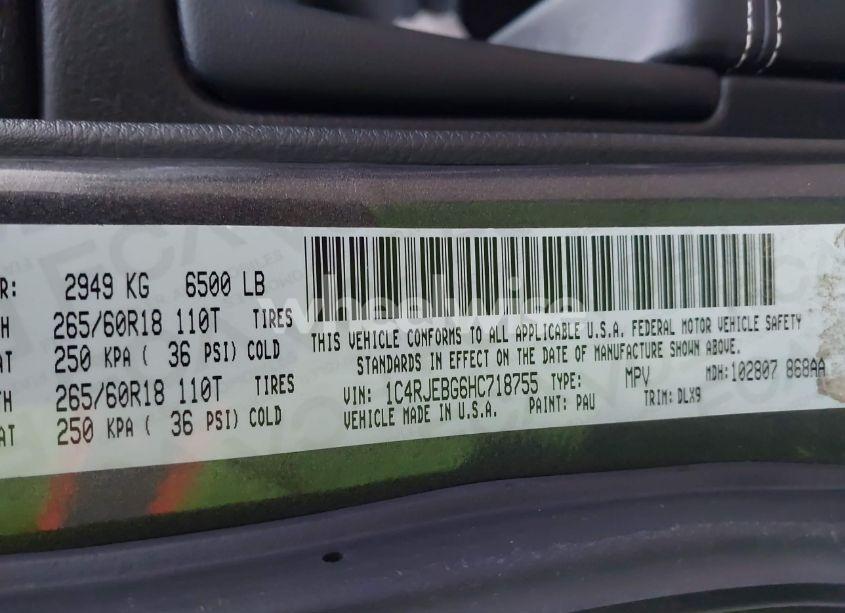 Photo 9 of 2017 Jeep Grand CHEROKEE LIMITED 4X2 (VIN 1C4RJEBG6HC718755)