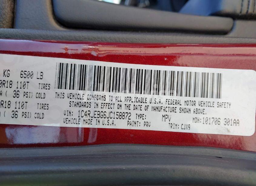 Photo 9 of 2018 Jeep Grand CHEROKEE LIMITED 4X2 (VIN 1C4RJEBG6JC158872)