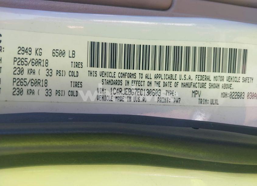 Photo 9 of 2014 Jeep Grand CHEROKEE LIMITED (VIN 1C4RJEBG7EC130603)