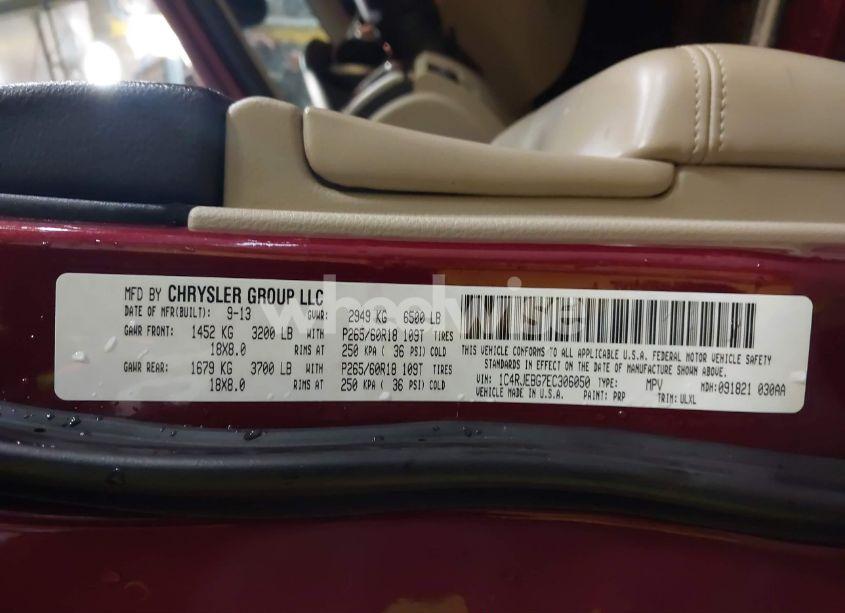 Photo 9 of 2014 Jeep Grand CHEROKEE LIMITED (VIN 1C4RJEBG7EC306050)