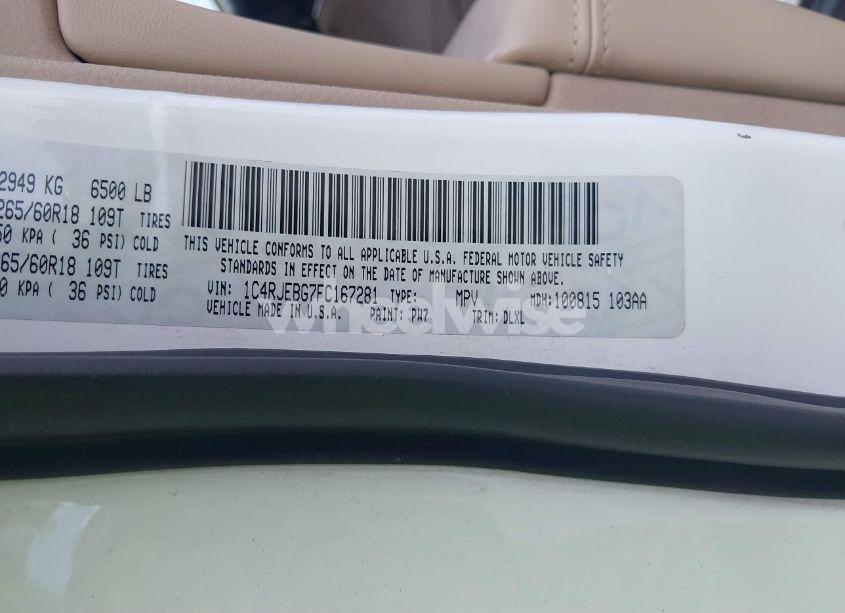 Photo 9 of 2015 Jeep Grand CHEROKEE LIMITED (VIN 1C4RJEBG7FC167281)