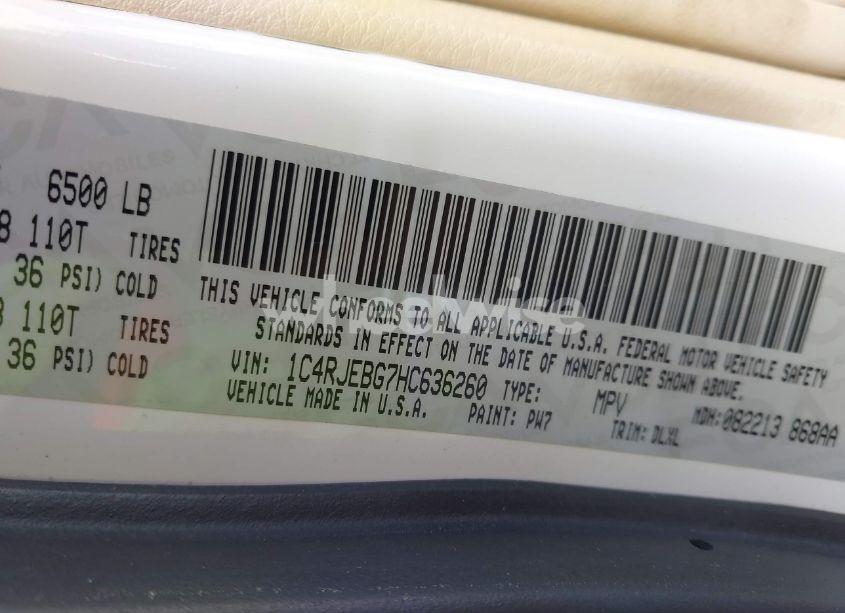 Photo 9 of 2017 Jeep Grand CHEROKEE LIMITED 4X2 (VIN 1C4RJEBG7HC636260)