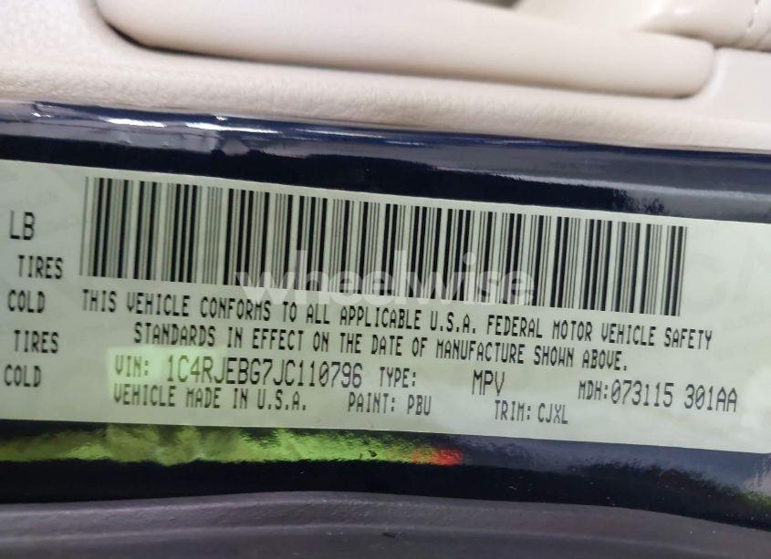 Photo 9 of 2018 Jeep Grand CHEROKEE LIMITED 4X2 (VIN 1C4RJEBG7JC110796)