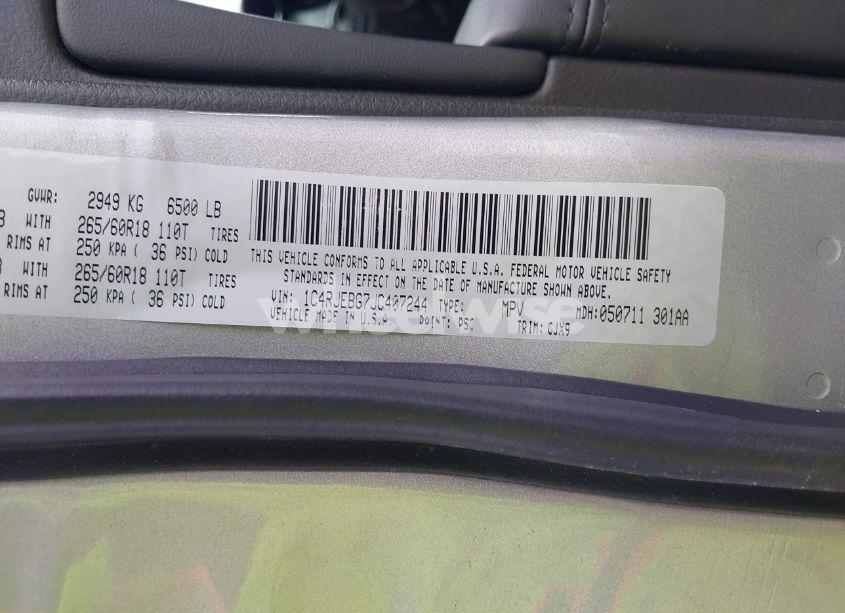 Photo 9 of 2018 Jeep Grand CHEROKEE LIMITED 4X2 (VIN 1C4RJEBG7JC407244)