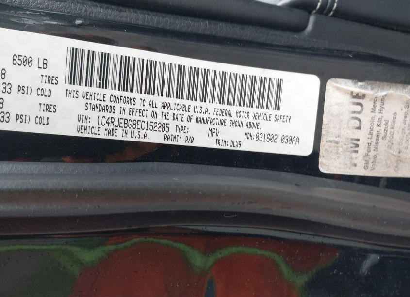 Photo 9 of 2014 Jeep Grand CHEROKEE LIMITED (VIN 1C4RJEBG8EC152285)