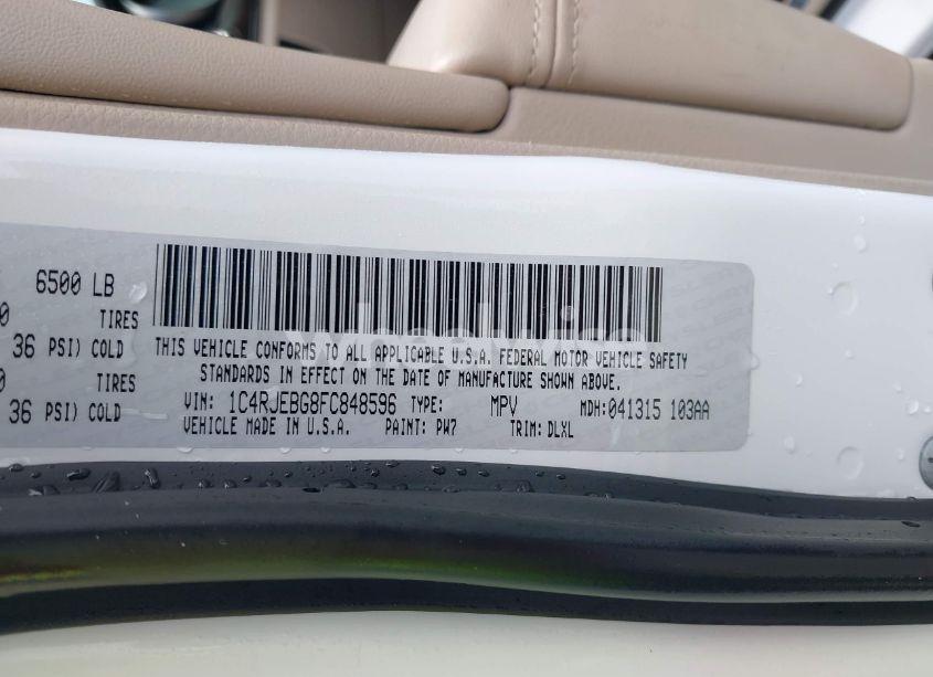 Photo 9 of 2015 Jeep Grand CHEROKEE LIMITED (VIN 1C4RJEBG8FC848596)