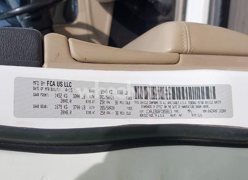 Photo 9 of 2015 Jeep Grand CHEROKEE LIMITED (VIN 1C4RJEBG8FC856813)