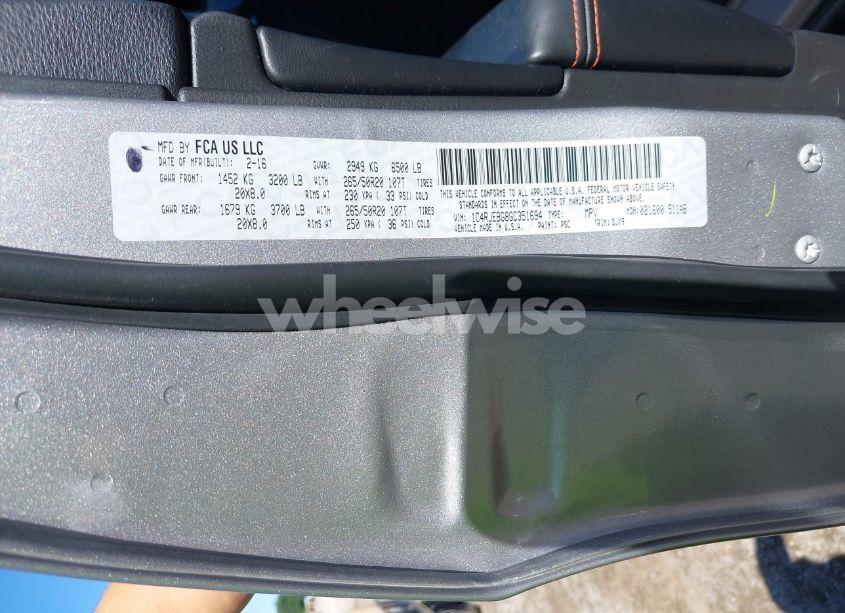 Photo 9 of 2016 Jeep Grand CHEROKEE LIMITED 75TH ANNIVERSARY (VIN 1C4RJEBG8GC351694)