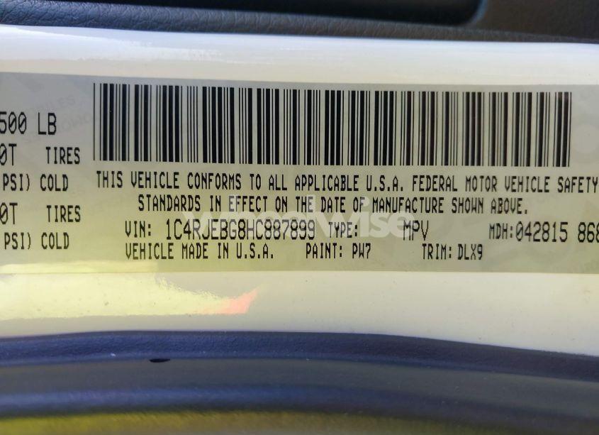 Photo 9 of 2017 Jeep Grand CHEROKEE LIMITED 4X2 (VIN 1C4RJEBG8HC887899)