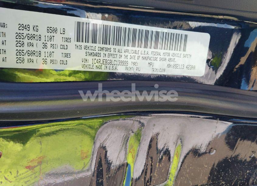 Photo 9 of 2020 Jeep Grand CHEROKEE LIMITED 4X2 (VIN 1C4RJEBG8LC139999)