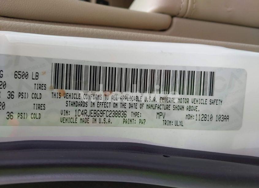 Photo 9 of 2015 Jeep Grand CHEROKEE LIMITED (VIN 1C4RJEBG9FC238836)