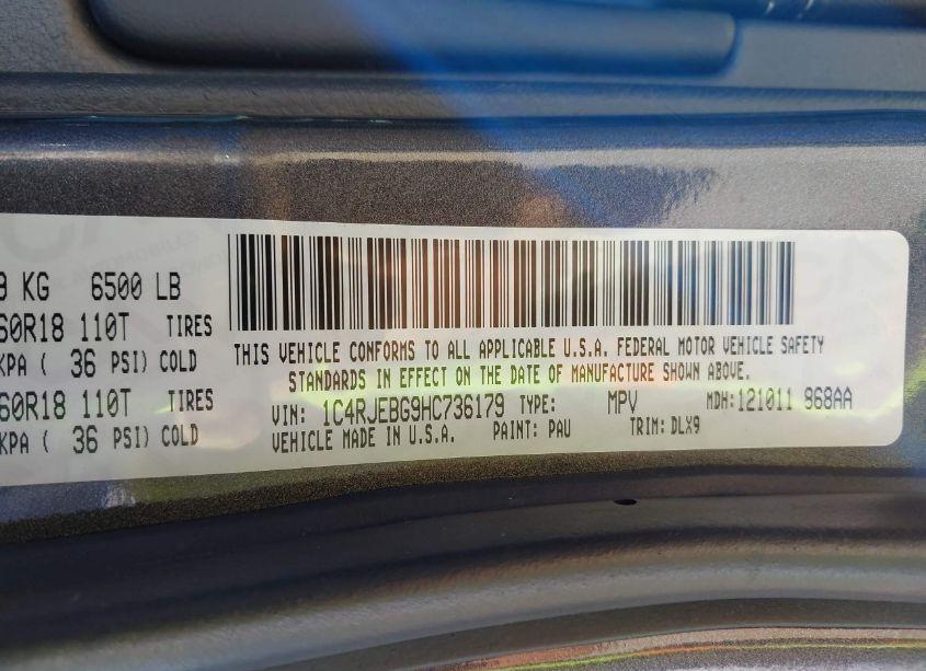 Photo 9 of 2017 Jeep Grand CHEROKEE LIMITED 4X2 (VIN 1C4RJEBG9HC736179)