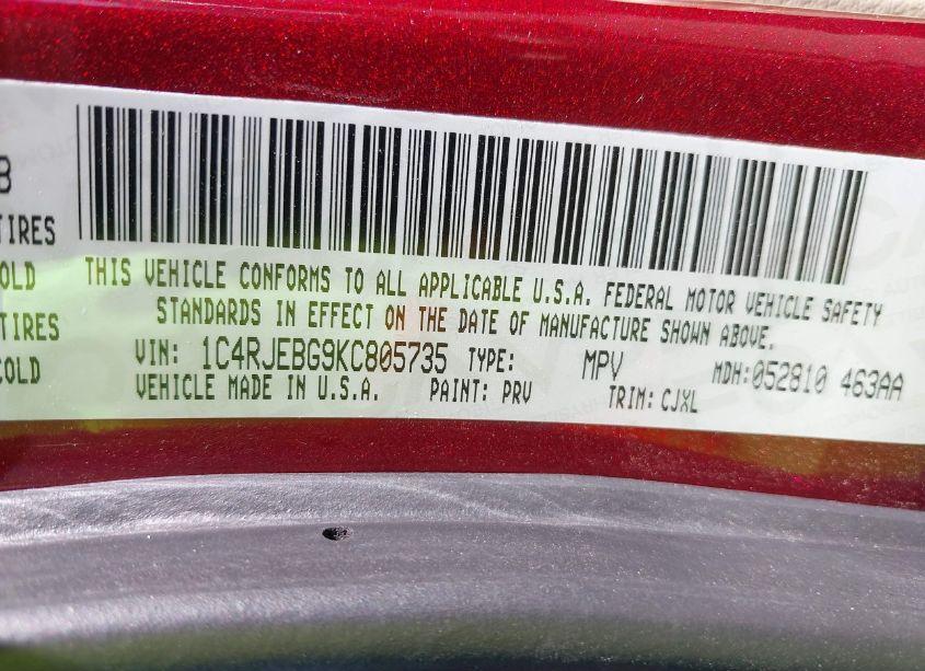 Photo 9 of 2019 Jeep Grand CHEROKEE LIMITED 4X2 (VIN 1C4RJEBG9KC805735)