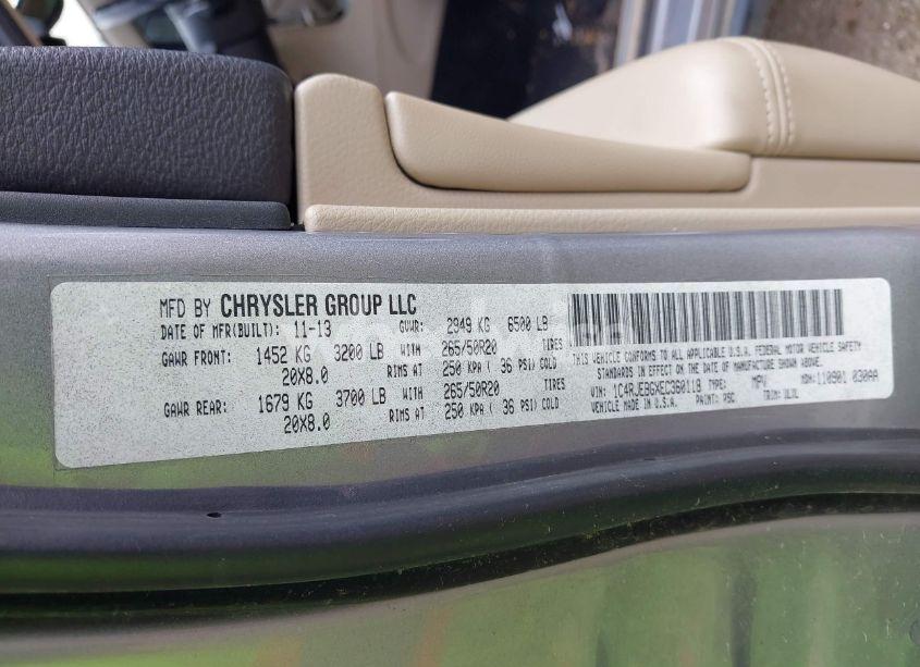 Photo 9 of 2014 Jeep Grand CHEROKEE LIMITED (VIN 1C4RJEBGXEC360118)