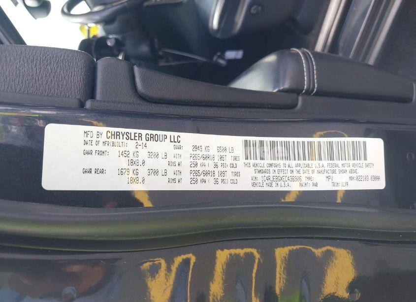 Photo 9 of 2014 Jeep Grand CHEROKEE LIMITED (VIN 1C4RJEBGXEC436906)