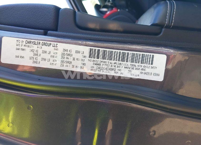 Photo 9 of 2014 Jeep Grand CHEROKEE LIMITED (VIN 1C4RJEBGXEC499052)