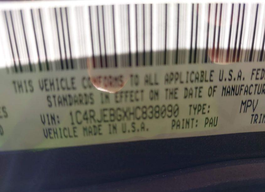 Photo 9 of 2017 Jeep Grand CHEROKEE LIMITED 4X2 (VIN 1C4RJEBGXHC838090)