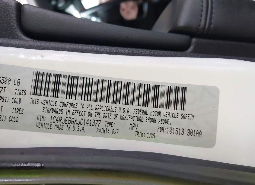 Photo 9 of 2018 Jeep Grand CHEROKEE LIMITED 4X2 (VIN 1C4RJEBGXJC141377)