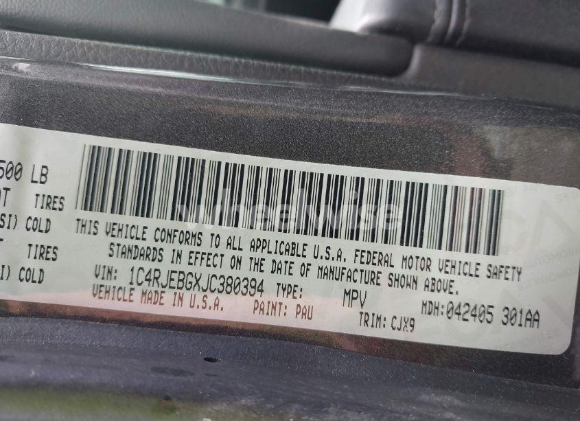 Photo 9 of 2018 Jeep Grand CHEROKEE LIMITED 4X2 (VIN 1C4RJEBGXJC380394)